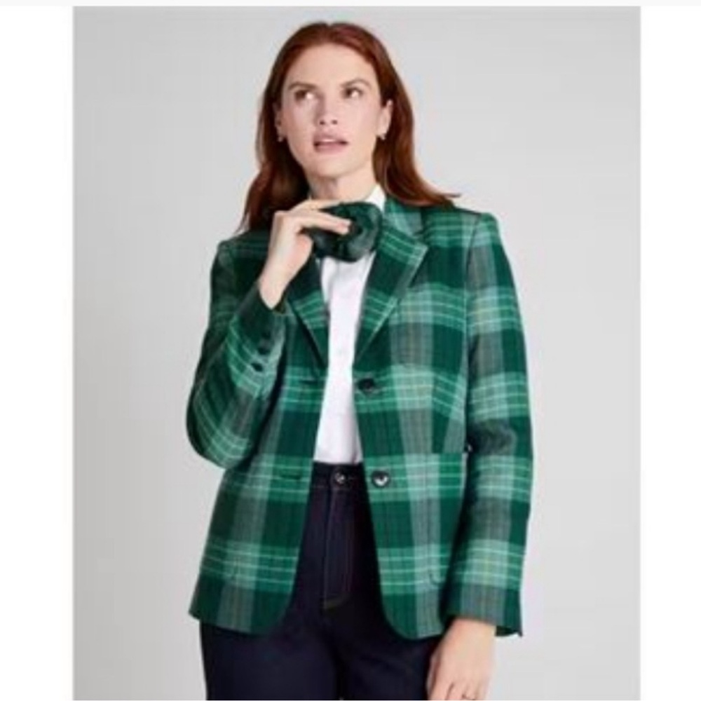 NWT Kate Spade New York - Greenhouse Plaid Blazer